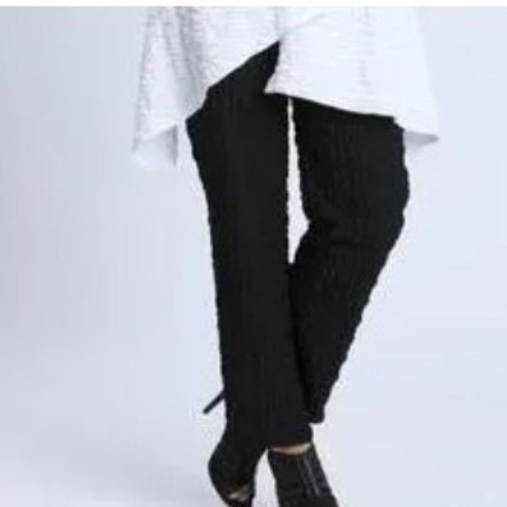 IC Collection Textured Pucker Straight Leg Pull-On Ankle Pants NWT Reg $148 1X